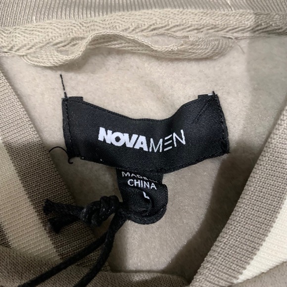 Fashion Nova Men LA Palm Tree Varsity Jacket Tan Letterman CKMG340F Large NWT - Picture 3 of 11